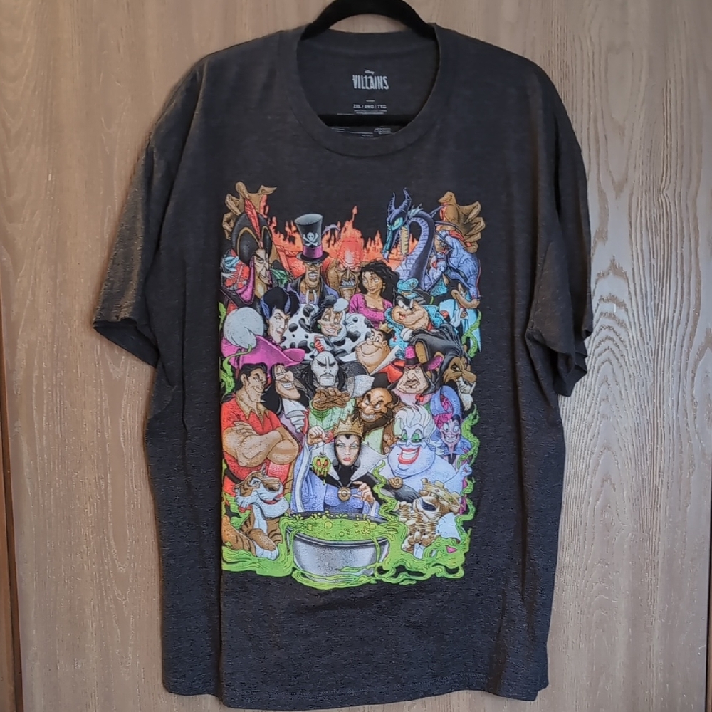 Disney Villains Heather Charcoal Graphic Tee